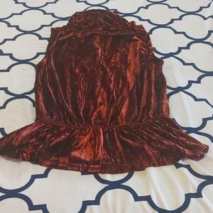 Suede brown ruffle shirt